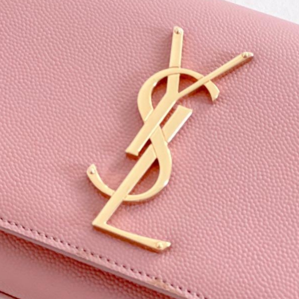 YSL Saint Laurent KATE SMALL Grain de Poudre Shoulder/Crossbody BABY PINK BLUSH - Picture 5 of 16